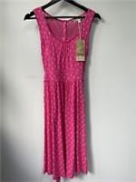 BNWT Ladies Fat Face Pink Patterned Jersey Dress, UK Size 10, Tagged - 10 Regular