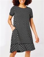FatFace Black Woodblock Simone Jersey Dress Size 20 New Without Tags - 20 Regular