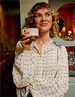 Fat Face Cream Fern 100% Cotton Embroidered Blouse Was &pound;55 RRP &pound;55 Size 8 New - 8 Regular