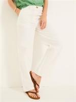 FatFace Ellie Womens White Cotton Linen Straight Leg Trousers UK 10R - 10 Regular