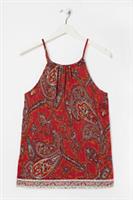 Fat Face Women's Red Skye Sunkissed Paisley Cami Floral Vest Top - 12 Regular