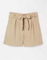 Fat Face Women's Pippa Linen Blend Shorts In Natural Stone (Without Tie) - 12 Regular