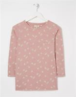 Fat Face Women's Tulip Garden Bee Pink Floral 3/4 Sleeve Top T-Shirt - 6 Regular