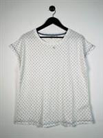 Fat Face Women's Anchor Short Sleeve White Pyjama Loungewear Top - 12 Regular