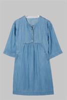 Ex Fat Face Women's Andi Chambray 3/4 Sleeve Denim Dress in Blue - 6 Long