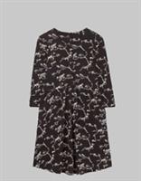 Ex Fat Face Women's Painted Bird Nina Jersey Dress in Black Mix - 8 Regular