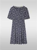 Ex Fat Face Women's Short Sleeve Prairie Sarah Jersey Dress in Navy Floral - 10 Regular