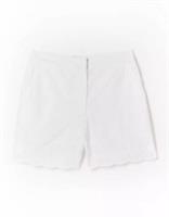 Ex Fat Face Womne's Frilled Broderie Shorts in White Bril Angis - 12 Regular