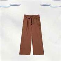 Fat Face Women's Linen Blend Wide Leg Brown Trousers - 18 Regular