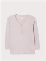 Ex Fat Face Women's Henley Warm Luce Lilac Pyjama Long Sleeve Lounge T-Shirt - 6 Regular