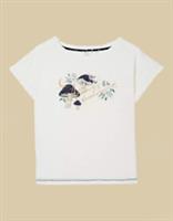Ex Fat Face Women's Always Dreaming Graphic Jersey Pyjama Top in Ivory - 6 Regular