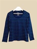 Ex Fat Face Cora Women's Long Sleeve Glitter Stripe Top in Navy Multi - 6 Regular