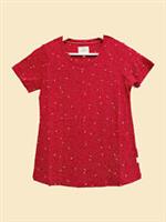 Ex Fat Face Women's Short Sleeve Speckled Spot Top in Red Ditsy - 12 Regular