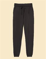 Ex Fat Face Women's Cuffed Jersey Lounge Pants in Black - 6 Regular