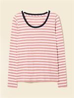 Ex Fat Face Women's Long Sleeve Cora Stripe Top in Rose Pink - 8 Regular