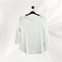 Ex Fat Face Women's Long Sleeve Mavis Boat Neck T-shirt in White - 6 Regular