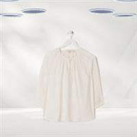 Ex Fat Face Womens 3/4 Sleeve Sparkle Check Blouse in Ivory - 12 Regular