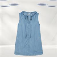 Ex Fat Face Womens Sleeveless Chambray Longline Top in Denim Blue (Defect) - 12 Regular