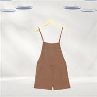 Ex Fat Face Womens Linen Blend Dungaree in Brown (Defect) - 8 Regular