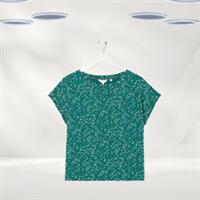 Ex Fat Face Womens Short Sleeve Jersey Star Pyjama Top in Green (Defect) - 20 Regular