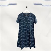 Ex Fat Face Women's Short Sleeve Printed Dress in Navy - 12 Regular