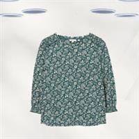 Ex Fat Face Womens 3/4 Sleeve Vintage Floral Top in Green - 12 Regular