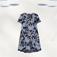 Ex Fat Face Women's Short Sleeve Simone Jersey Dress in Navy Floral (Defect) - 8 Regular