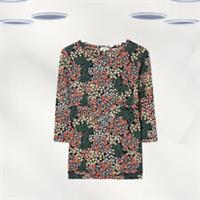 Ex Fat Face Womens 3/4 Sleeve Tulip Meadow Patchwork Top in Multi - 12 Regular