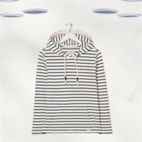 Ex Fat Face Womens Long Sleeve Sally Stripe Hoodie in Ivory (Defect) - 6 Regular