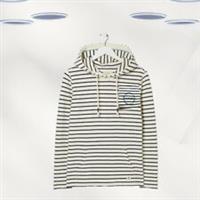 Ex Fat Face Womens Long Sleeve Stripe Hoodie in Ivory (Missprint Defect) - 10 Regular