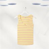 Ex Fat Face Womens Stripe Rib Sleeveless Vest in Mid Yellow (Defect) - 6 Regular