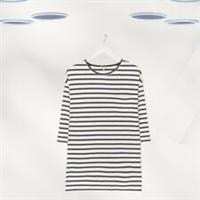 Ex Fat Face Womens 3/4 Sleeve Leena Stripe Longline Top in Ivory (Defect) - 12 Regular