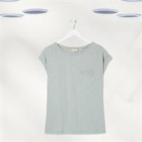 Ex Fat Face Women's Short Sleeve Lace Detail T-shirt in Pistachio Green (Defect) - 12 Regular