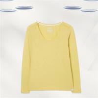 Ex Fat Face Womens Long Sleeve Persy Organic Cotton T-Shirt in Yellow - 12 Regular