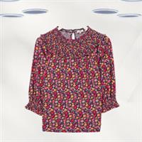 Ex Fat Face Womens 3/4 Sleeve Ditsy Smock Top In Multi Floral - 22 Regular