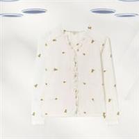 Ex Fat Face Womens Long Sleeve Embroidered Blouse in White - 12 Regular