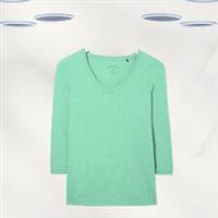 Ex Fat Face Womens 3/4 Sleeve Keme Organically Cotton Top in Sage Green - 10 Regular