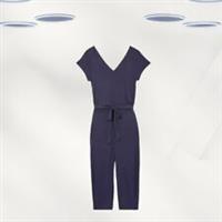 Ex Fat Face Womens Leila Jersey Jumpsuit in Navy (Defect) - 12 Regular