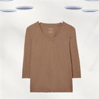 Ex Fat Face Womens 3/4 Sleeve Keme Organically Cotton Top in Brown - 20 Regular