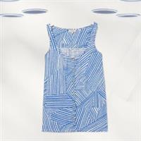 Ex Fat Face Womens Sleeveless Abstract Stripe Vest in Blue - 10 Regular