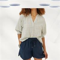 Ex Fat Face Women's 3/4 Sleeve Check Blouse in Multi - 2XL Regular