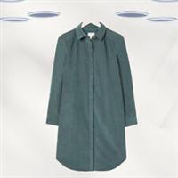 Ex Fat Face Women's Long Sleeve Cord Shirt Dress in Teal Green - 8 Long