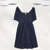 Ex Fat Face Women's Short Sleeve Summer Linen Dress in Navy - 12 Long