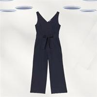 Ex Fat Face Women's Sleeveless Linen Blend Jumpsuit in Navy - 24 Short