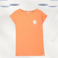 Ex Fat Face Women's Short Sleeve Ivy Graphic T-Shirt in Coral (Defect) - 10 Regular