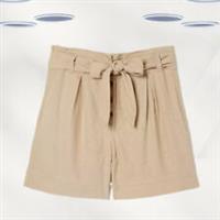 Ex Fat Face Women's Linen Blend Shorts In Natural Stone (Defect) - 14 Regular