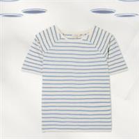 Ex Fat Face Women's Short Sleeve Stripe Jersey Top in Ivory (Defect) - 12 Regular