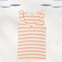 Ex Fat Face Womens Stripe Rib Sleeveless Vest in Ivory Stripe Mix (Defect) - 12 Regular