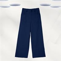 Ex Fat Face Womens Linen Wide Leg Trousers in Navy (Defect) - 6 Regular