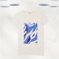 Ex Fat Face Womens Short Sleeve Underwater Graphic T-Shirt in White (Defect) - 12 Regular